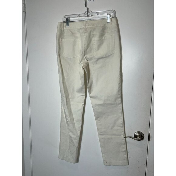 J. McLaughlin Ivory Straight-Leg Classic Five-Pocket Women's Pants Size 10 - Picture 6 of 11